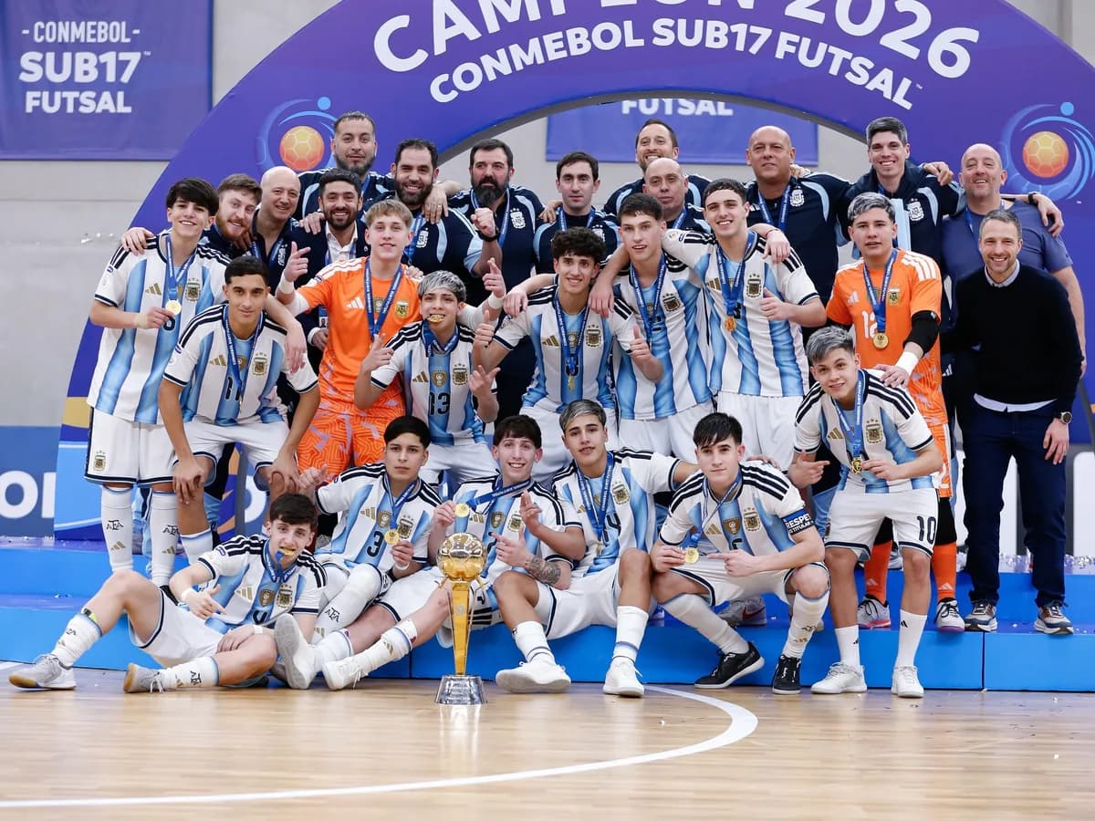 Argentina, tricampeón del Sudamericano Sub 17 de futsal: 2-1 a Brasil en el alargue
