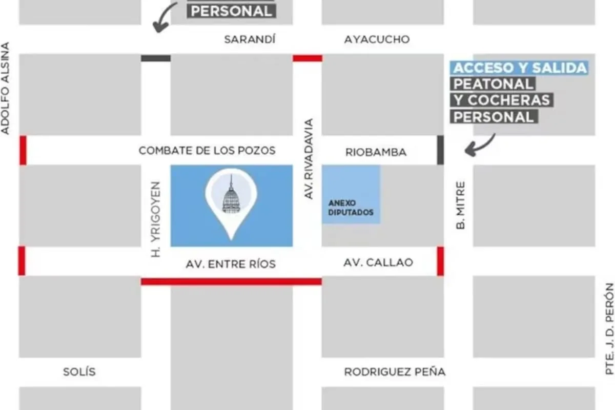 Cortes de tránsito en torno al Congreso por la presentación de Adorni
