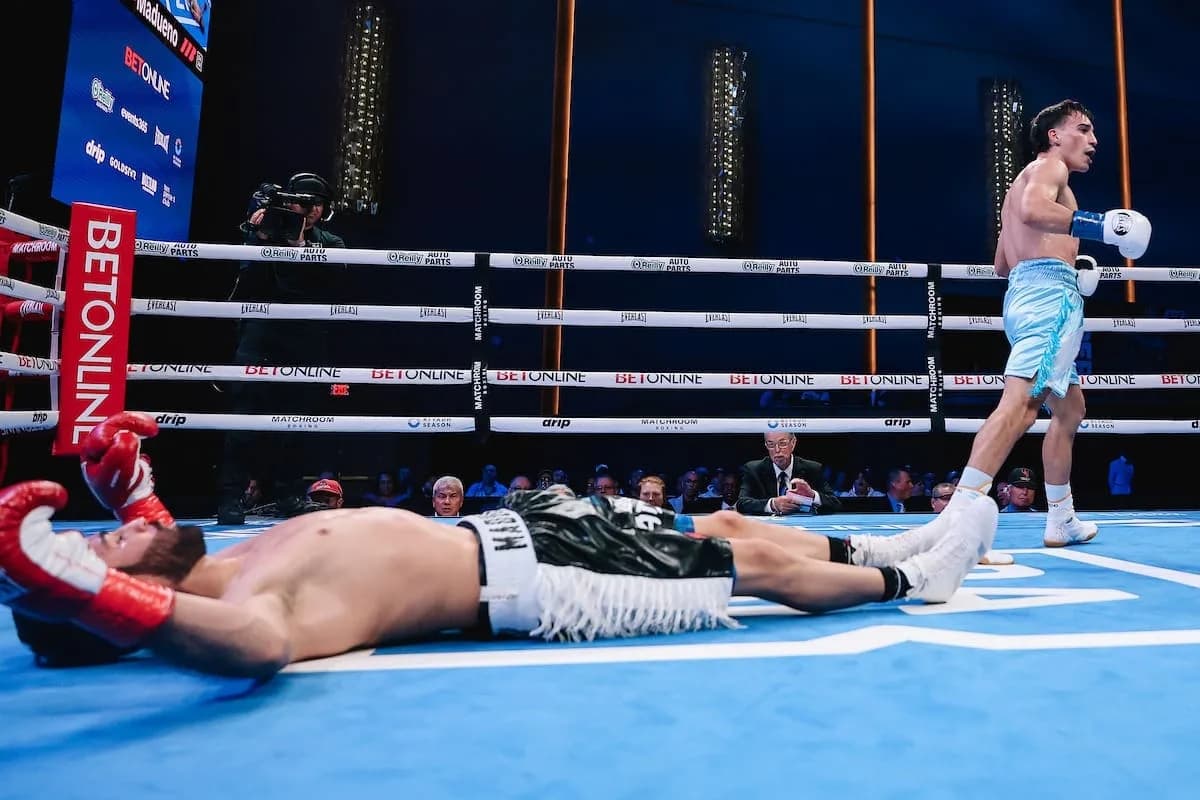 Alan Cháves noqueó al mexicano Madueño en Las Vegas y ganó el cinturón latino