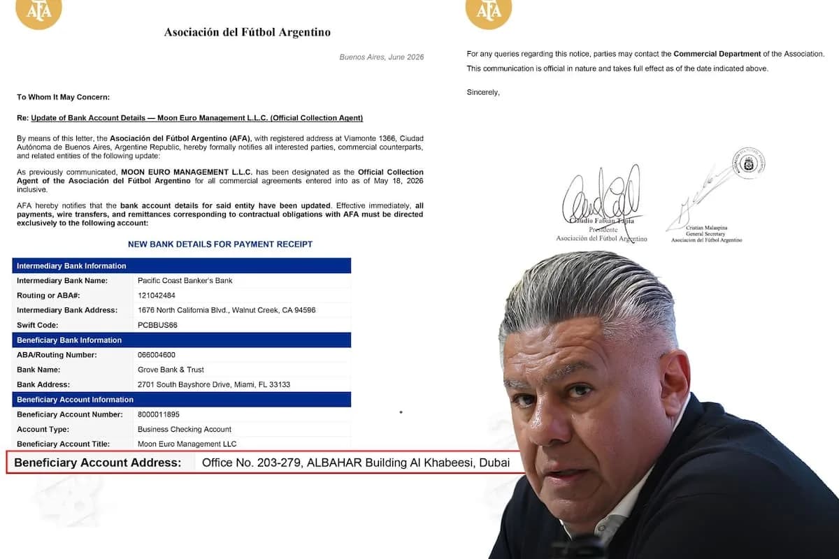 Los manejos de la AFA: “Chiqui” Tapia cambió el esquema de cobros y puso a una sociedad de Dubai como “agente de recaudación”