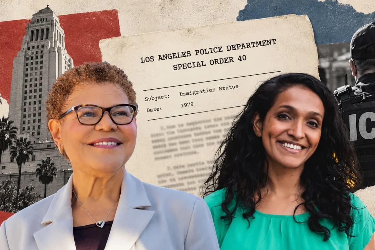 Elecciones en Los Ángeles: Bass y Raman chocan por la cooperación del LAPD con el ICE