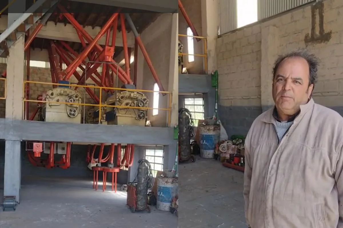 “Era un sueño de pibe”: invirtió casi dos décadas en un molino harinero y hace dos años no puede ponerlo en marcha