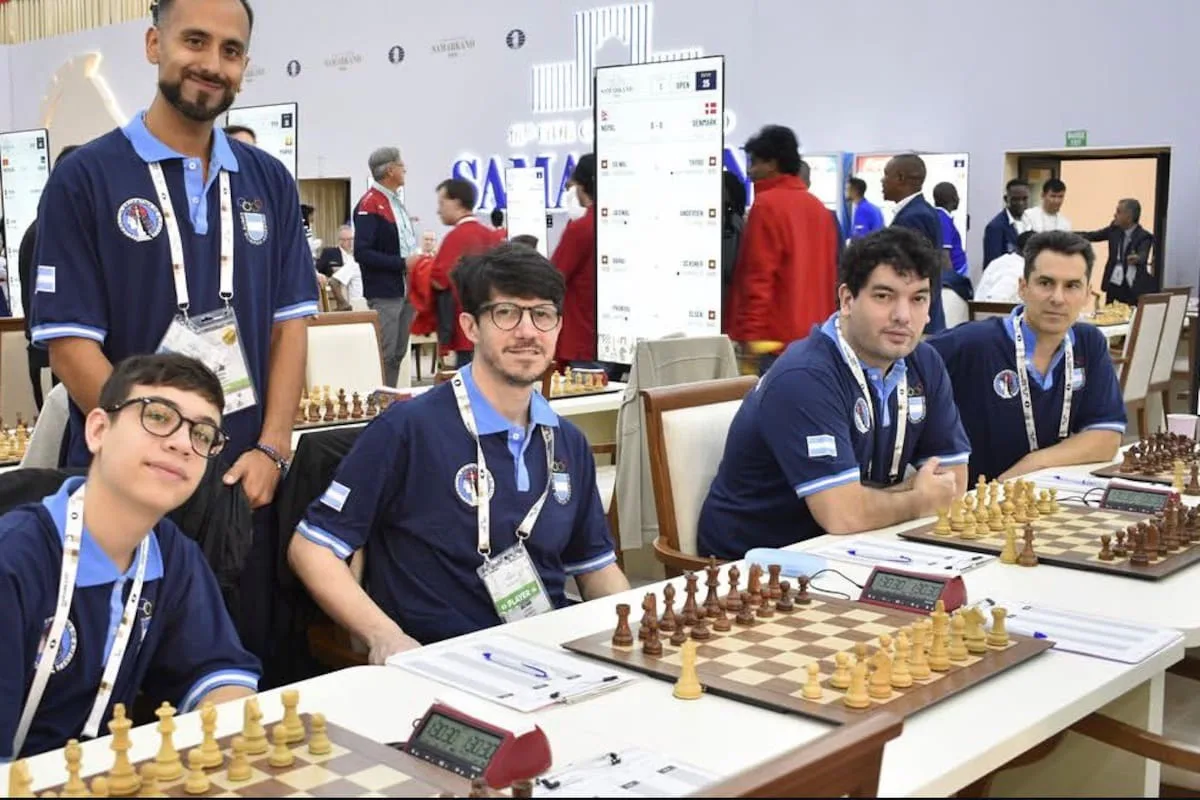 El equipo masculino argentino de ajedrez terminó 23° en la 46ª Olimpiada de Samarcanda