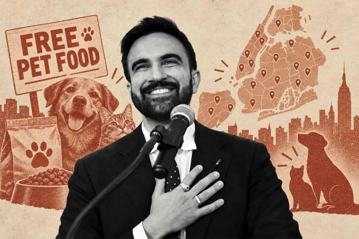 Mamdani lanza en Nueva York un plan de comida gratis para perros y gatos en 22 puntos