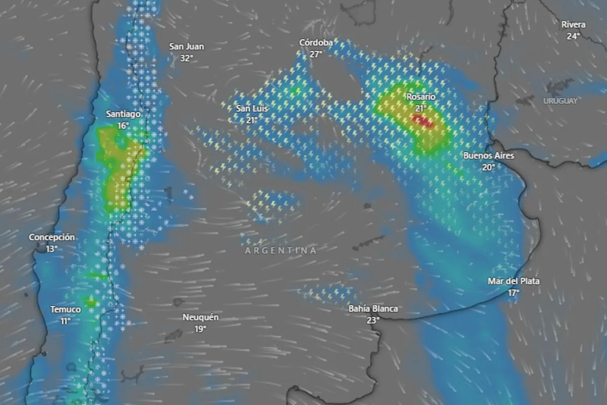 Hay alerta naranja y amarilla por tormentas, lluvias, nevadas y vientos para este domingo 20 de septiembre: las provincias afectadas