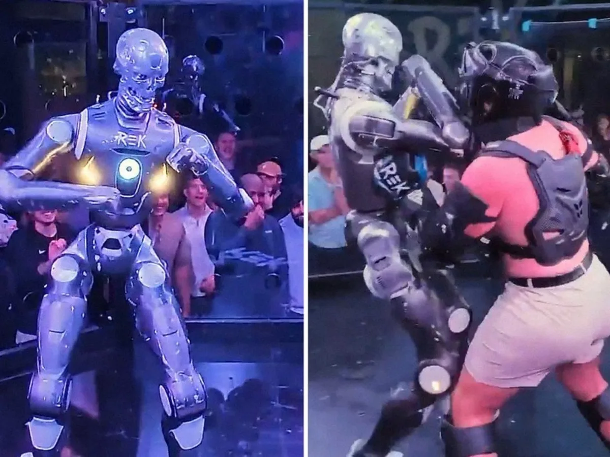 Organizaron el primer combate entre un humano y un robot Terminator
