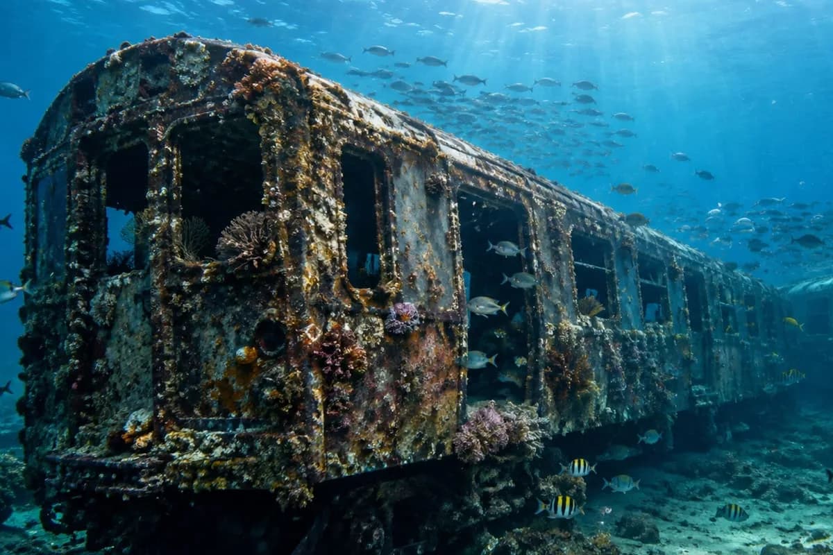 Los lanzaron al mar en 2001 y ahora son miles de vagones del metro de Nueva York que albergan vida marina