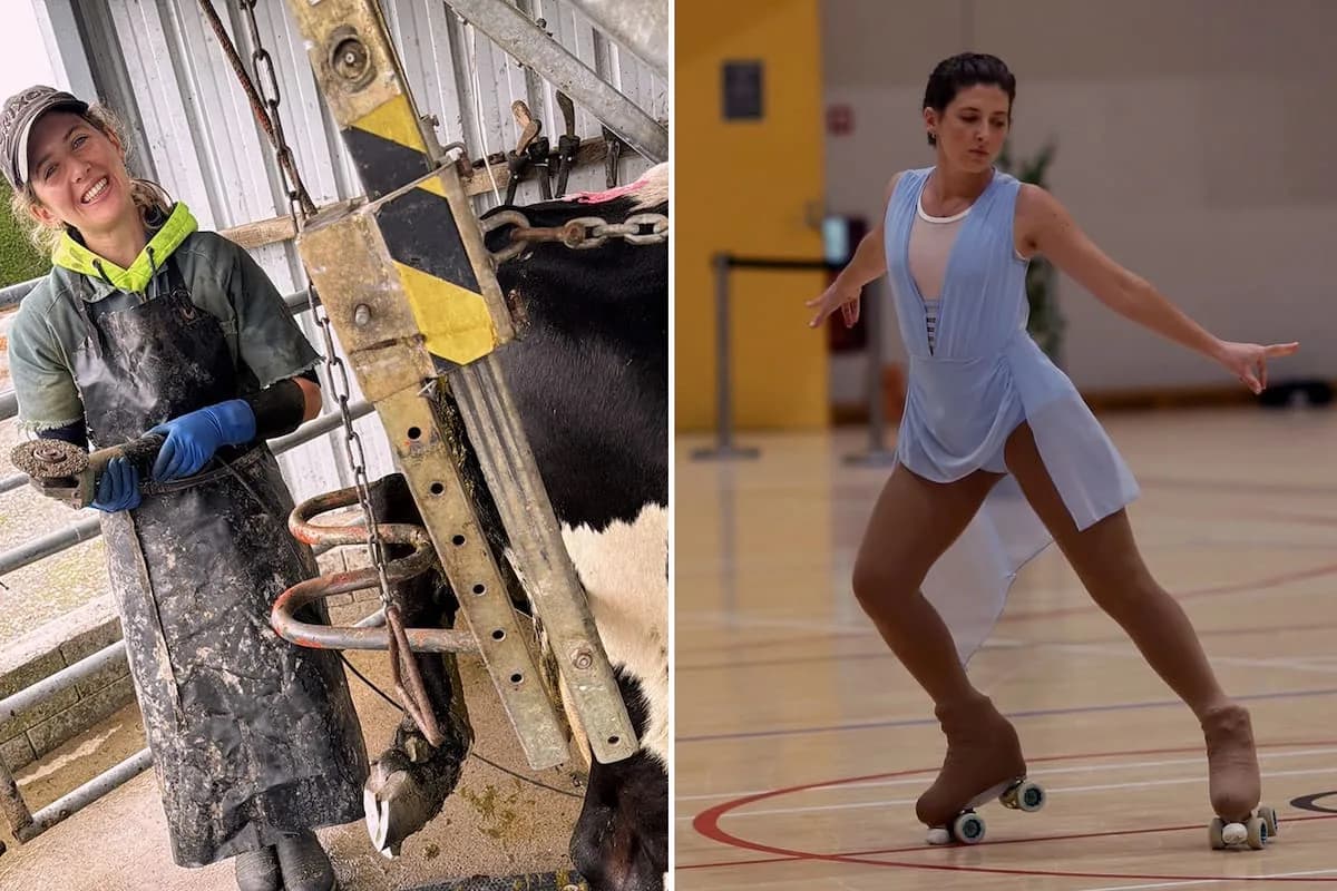 Manuela Maggio, de 30 años, argentina en Nueva Zelanda: la joven que pasó de podóloga de vacas a ganar una medalla de plata con los patines en ese país