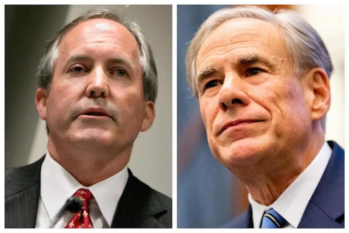 Paxton dice que Abbott "está en problemas" frente a Hinojosa en Texas
