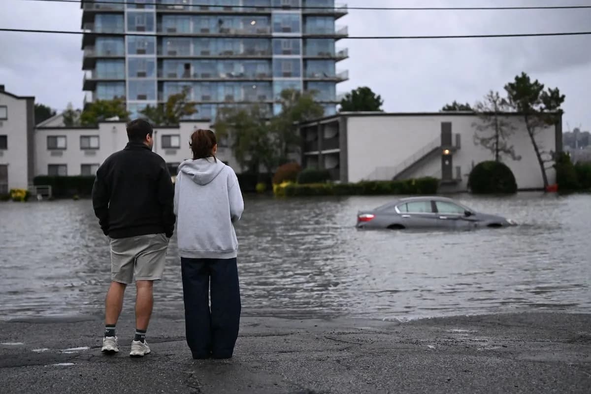 Las imágenes de Nueva Jersey bajo el agua por una tormenta invernal que deja caos e inundación a su paso
