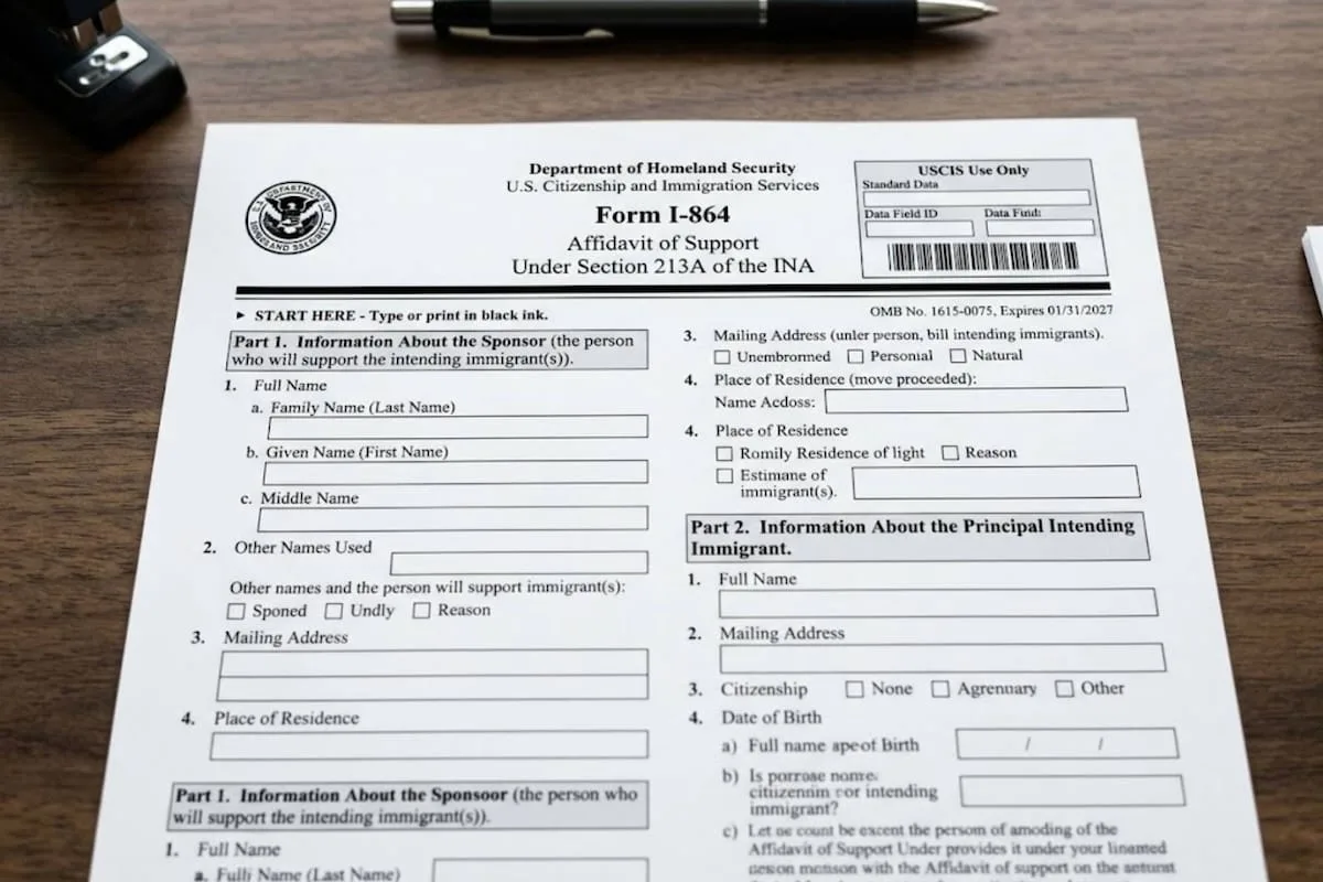 Oficial desde el 1° de octubre: el Uscis cambia el formulario I-864 para aplicantes de residencia permanente