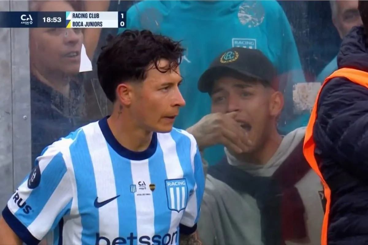 El golazo olímpico de Racing a Boca y la “instrucción” del hincha indicándole a Gastón Lodico cómo patear