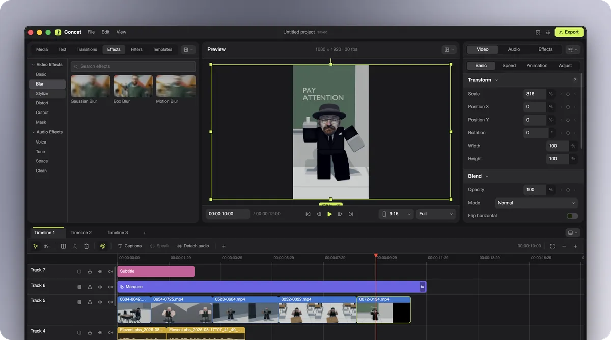 Concat, el editor de video open source que desafía a CapCut