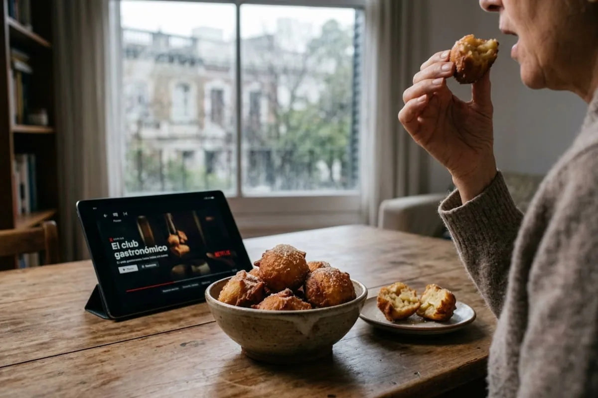 Domingo de lluvia: la receta rápida de buñuelos de manzana de la abuela y la serie de Netflix ideal para maratonear hoy