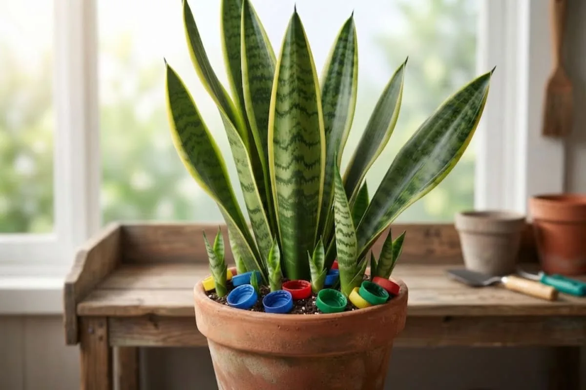 Tapitas de gaseosa en la lengua de suegra: el truco casero que recomiendan los jardineros