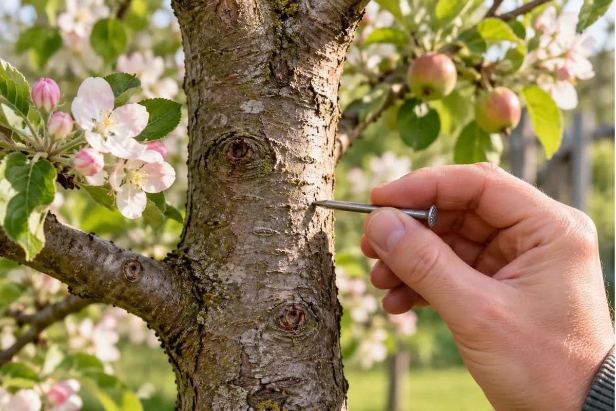 El truco del clavo en el árbol frutal: qué dice la experta y por qué no está comprobado