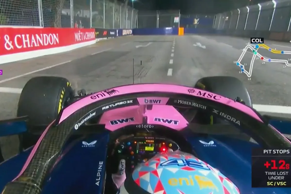Colapinto abandonó en el GP de Singapur por un problema de transmisión