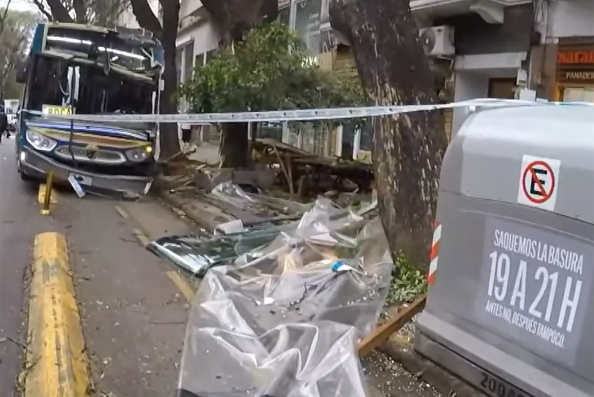 Un colectivo se subió a la vereda, atropelló a dos mujeres y chocó contra un árbol en Palermo: al menos 4 heridos
