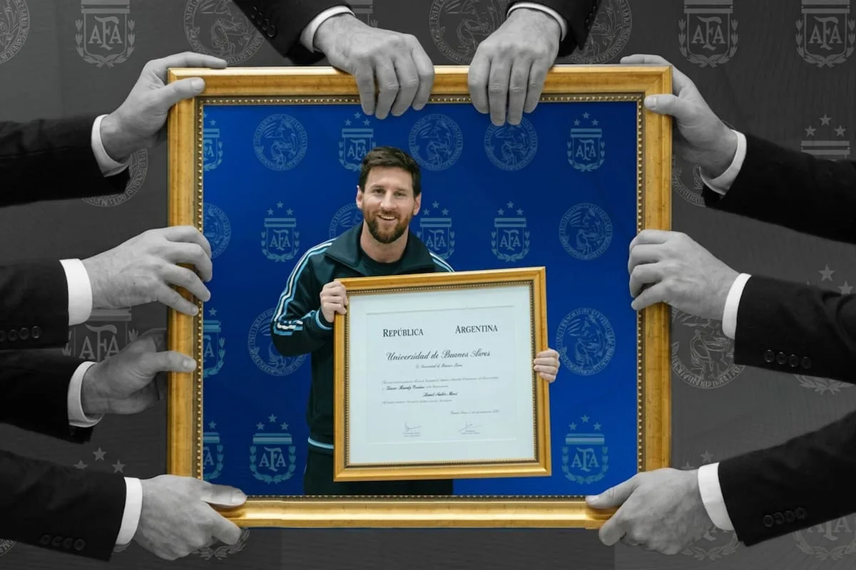 Messi y la UBA: De Paul fue el intermediario y Tapia quedó relegado en la foto