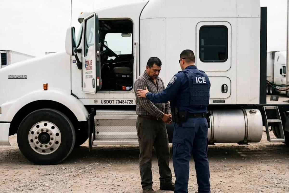Redadas masivas: el ICE aumenta los arrestos de camioneros inmigrantes con licencia en Estados Unidos