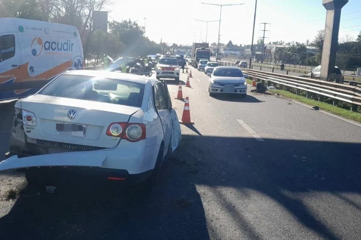 Insólito accidente en Panamericana: un auto que iba marcha atrás provocó una colisión con dos heridos