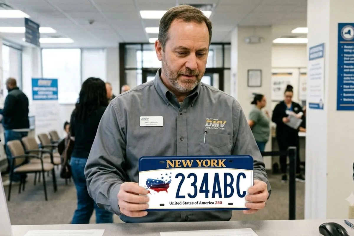 Nueva placa conmemorativa para vehículos en Nueva York: 250 años de Independencia