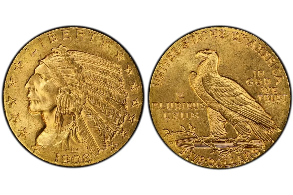 Half Eagle Indian Head: la moneda de 1908 que puede valer más de US$100.000