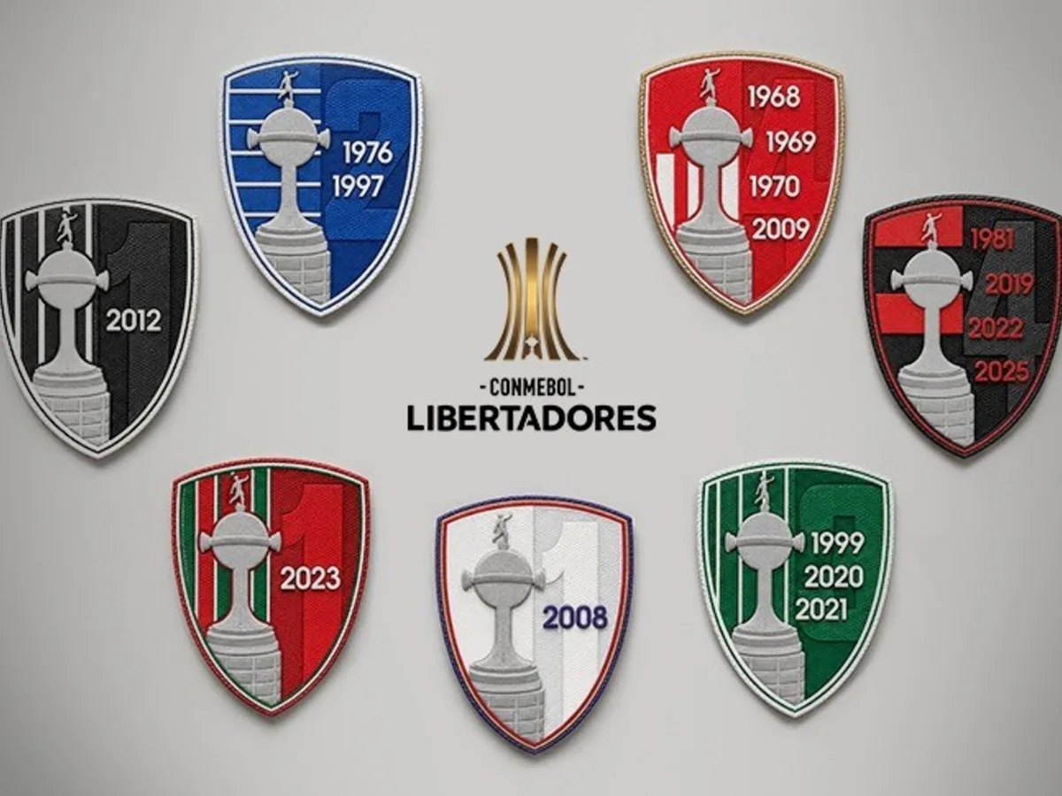 Conmebol renueva el parche de campeón de la Libertadores: el diseño de los grandes argentinos