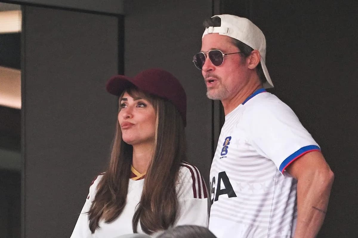 Brad Pitt, Inés de Ramón, Penélope Cruz y Javier Bardem: el palco más cinematográfico del Mundial