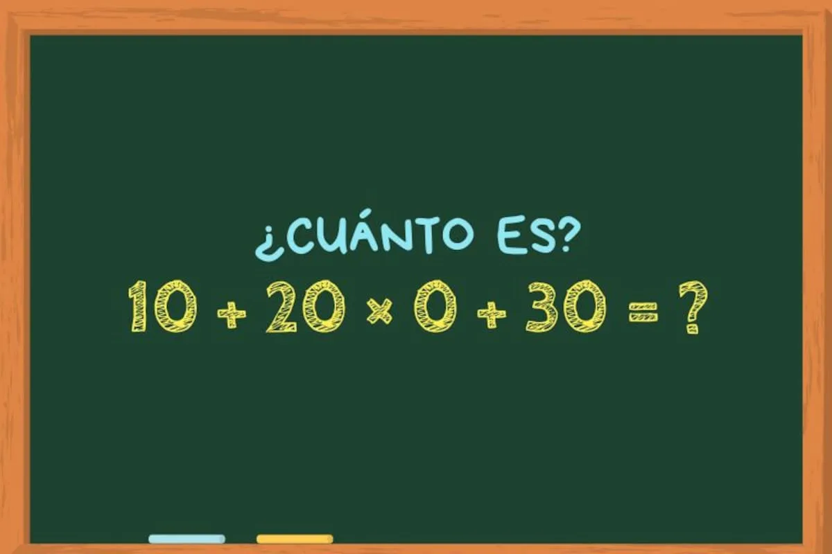 10 + 20 × 0 + 30: el cálculo que pocos resuelven en cinco segundos